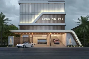 Main entrance and drop-off area at Luckinn Ivy Residence Parklands Nairobi with modern architectural design