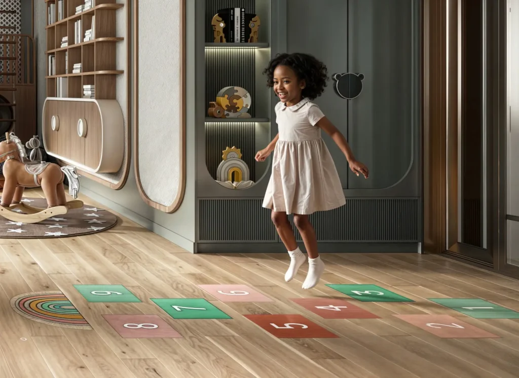 Indoor children’s play area at Morvara Apartments Westlands featuring modern family-friendly recreational space.