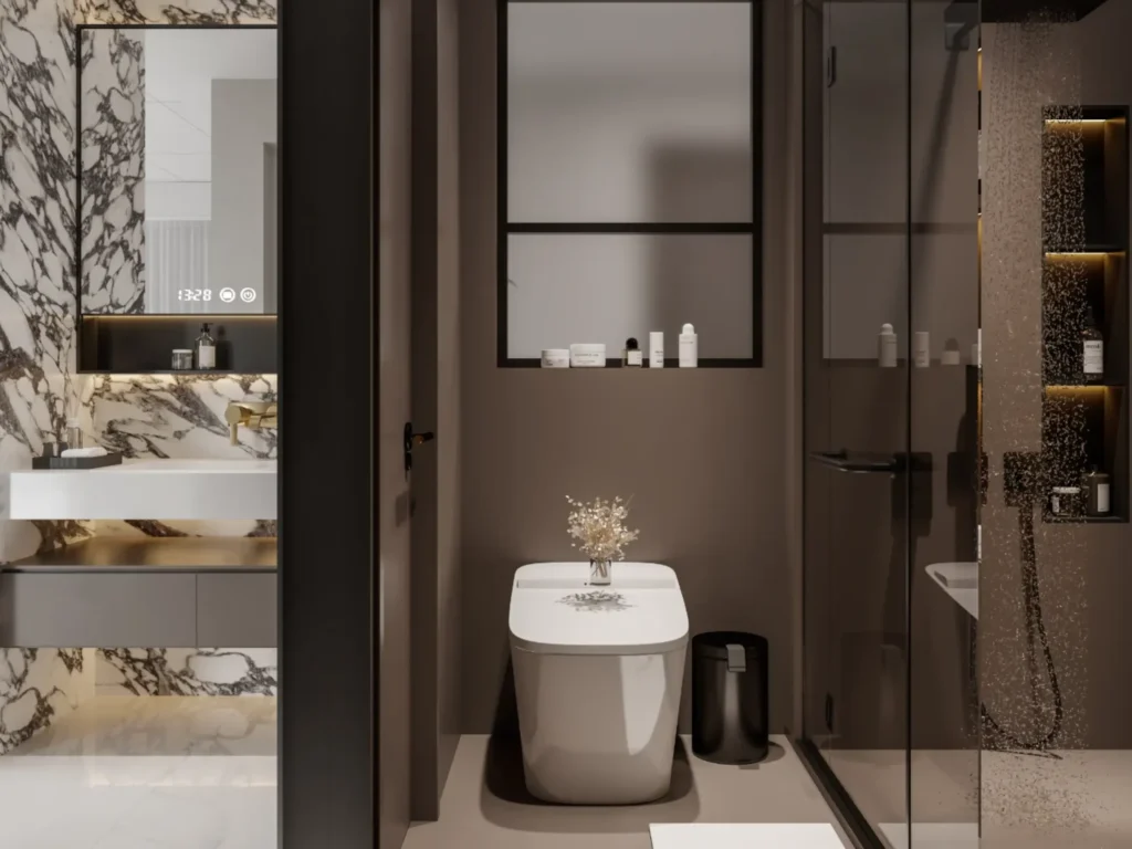 Royal Vistaa Residence double vanity bathroom marble finish luxury apartments Westlands Nairobi