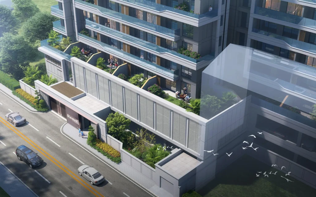 Aerial view of Clermont Residence luxury apartment development in Westlands Nairobi with landscaped terraces