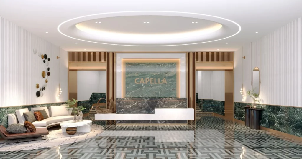 Capella Residency luxury reception lobby with modern marble finishes Westlands Nairobi