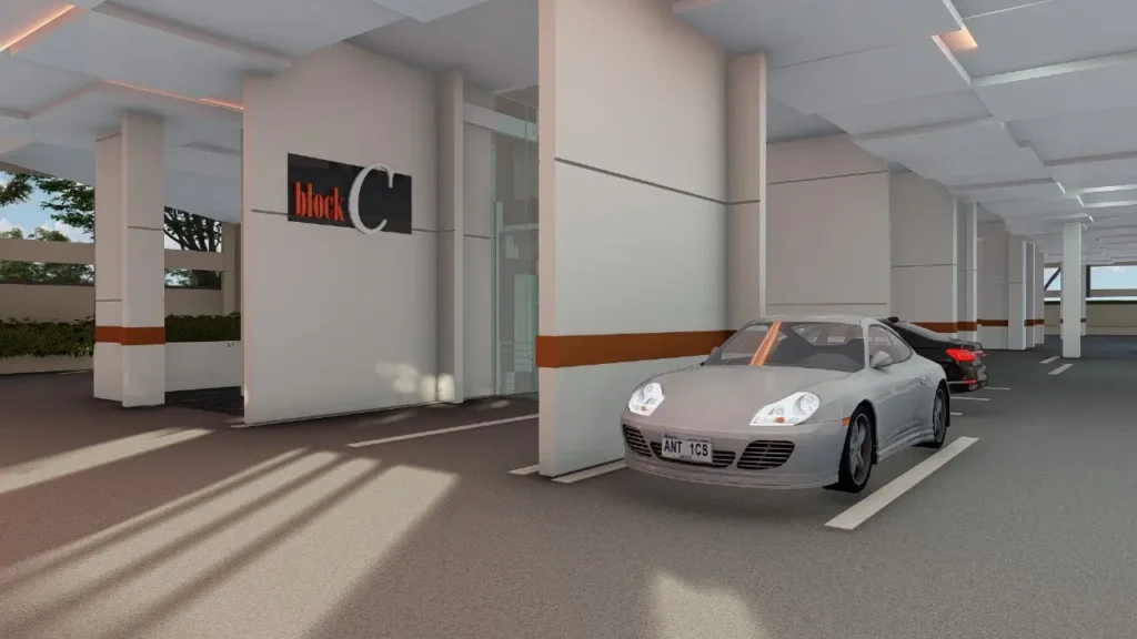 Secure basement parking with smart access system in modern Kilimani apartments near Yaya Centre Nairobi