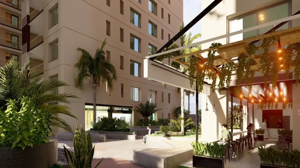 Modern retail and café space within apartment complex in Kilimani Nairobi near Yaya Centre